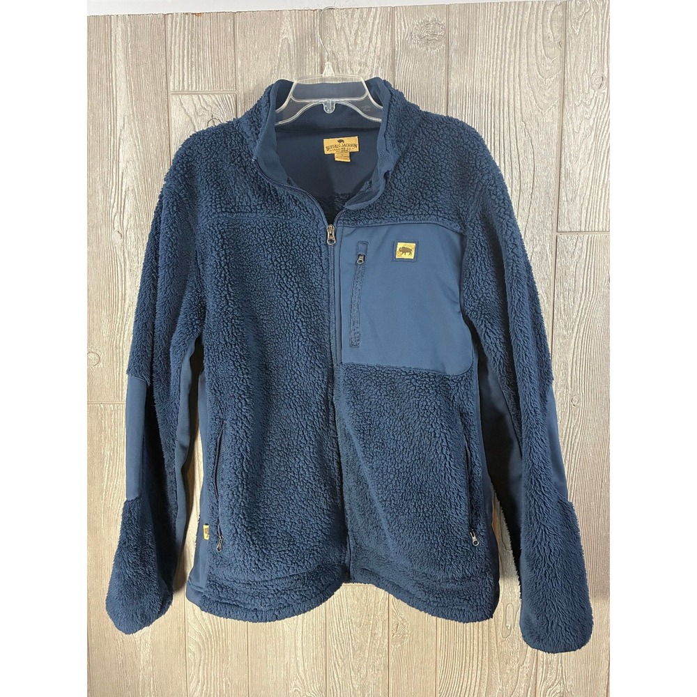 Buffalo Jackson Kodiak Mens L Blue Sherpa Fleece Full Zip Outdoor Jacket